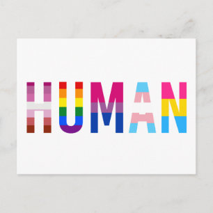 Postal Bandera LGBT Humana Mes del Orgullo Gay Transgéner