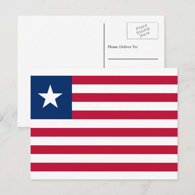 Postal Bandera liberiana, bandera de Liberia (Anverso / Reverso)