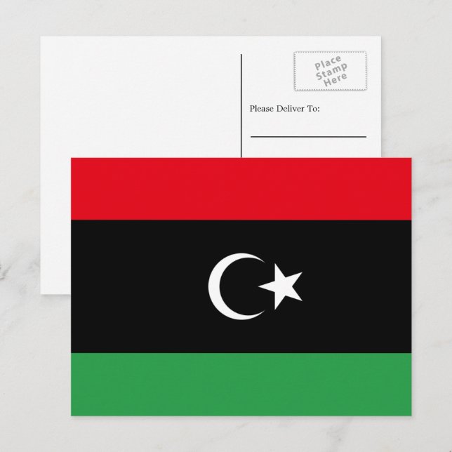 Postal Bandera libia, bandera de Libia (Anverso / Reverso)