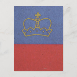 Postal bandera liechtenstein corona
