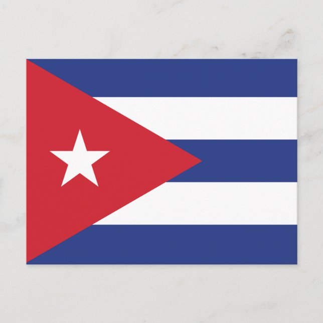 Postal Bandera lisa de Cuba (Anverso)