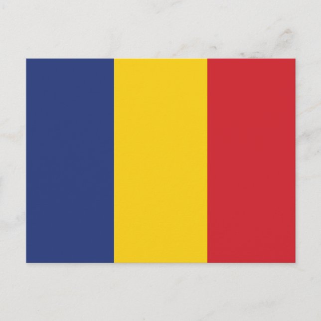 Postal Bandera llana de Rumania (Anverso)