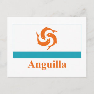 Postal Bandera local de Anguila con nombre