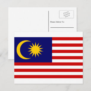 Postal Bandera malaya, bandera de Malasia
