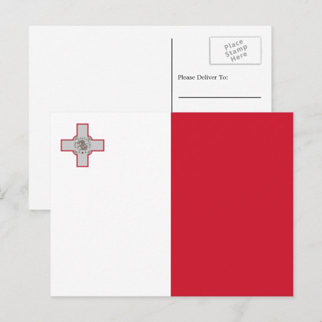 Postal Bandera maltesa, bandera de Malta (Anverso / Reverso)