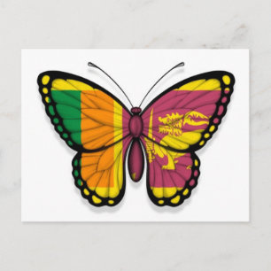 Postal Bandera mariposa de Sri Lanka