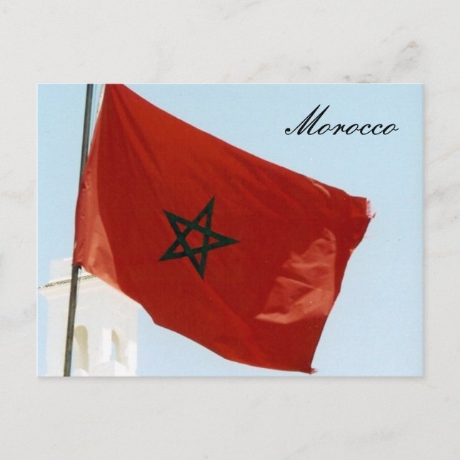 Postal bandera marruecos (Anverso)