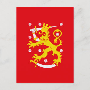 Postal Bandera medieval de Finlandia