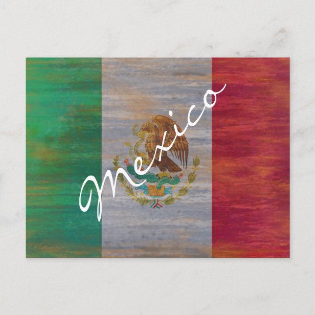 Postal Bandera mexicana angustiada (Anverso)