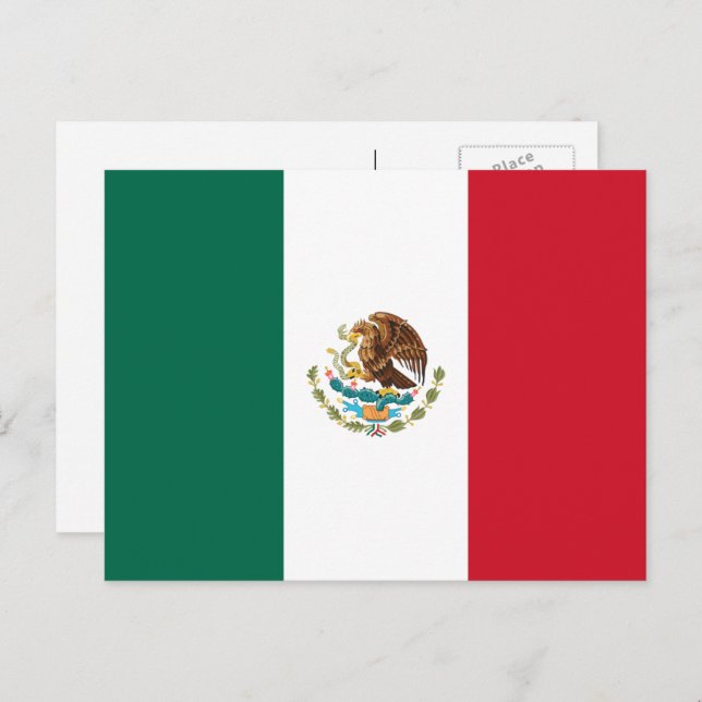 Postal Bandera mexicana, bandera de México (Anverso / Reverso)