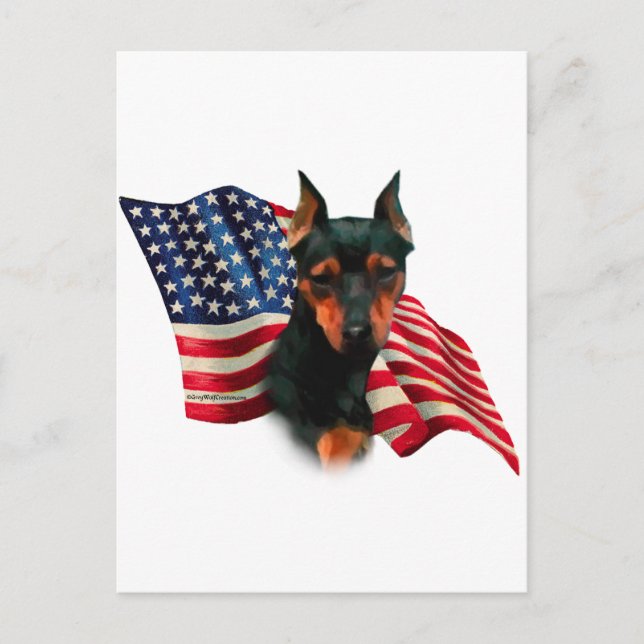 Postal Bandera Miniature Pinscher (blk) (Anverso)