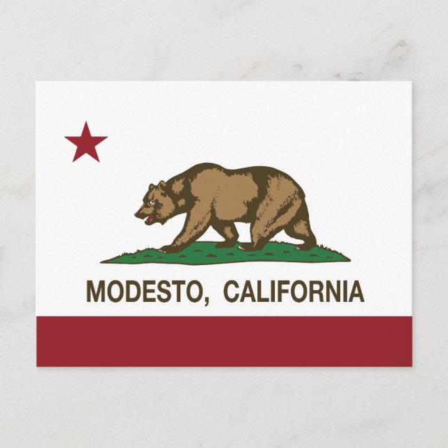 Postal Bandera Modesto del estado de California (Anverso)