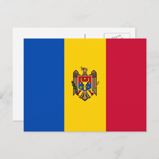 Postal Bandera moldava, bandera de Moldavia (Anverso / Reverso)