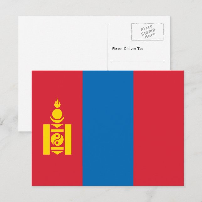 Postal Bandera mongola, Bandera de Mongolia (Anverso / Reverso)