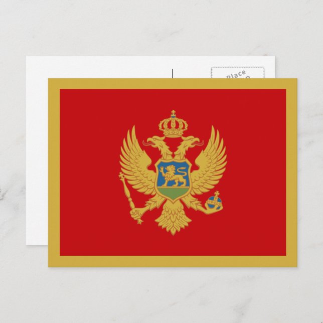 Postal Bandera montenegrina, bandera de Montenegro (Anverso / Reverso)