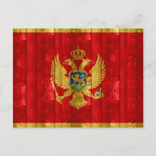 Postal Bandera montenegrina de madera