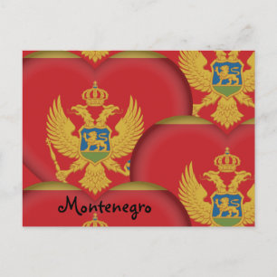 Postal Bandera Montenegro Hearts & Montenegro /Montenegro