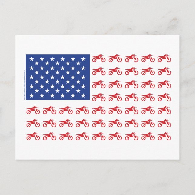 Postal Bandera-Moto-Cruz (Anverso)