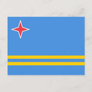 Postal Bandera Mundial de Aruba