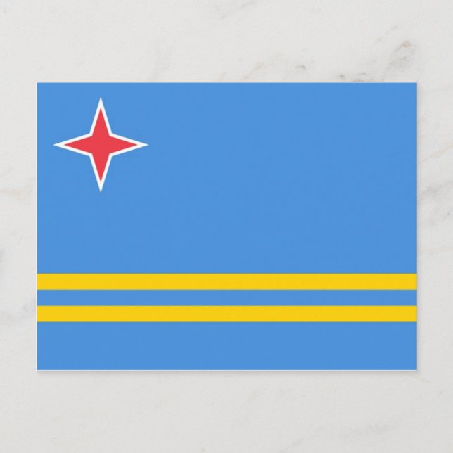 Postal Bandera Mundial de Aruba (Anverso)