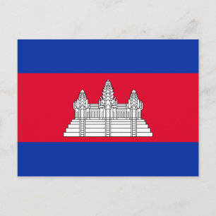 Postal Bandera Mundial de Camboya