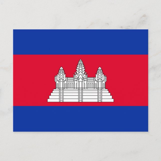 Postal Bandera Mundial de Camboya (Anverso)