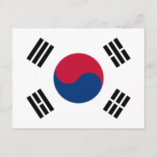 Postal Bandera Mundial de Corea del Sur