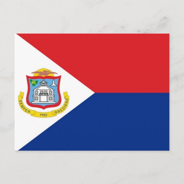 Postal Bandera mundial de Sint Maarten (Anverso)