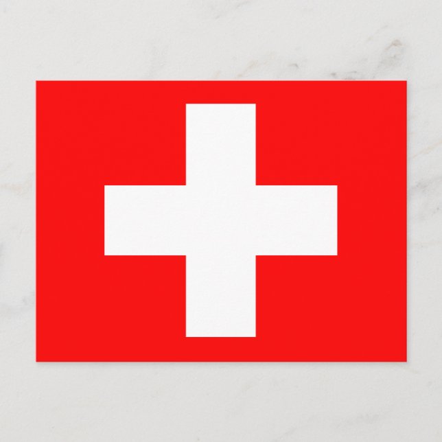 Postal Bandera Mundial de Suiza (Anverso)