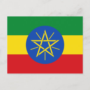 Postal Bandera mundial nacional de Etiopía