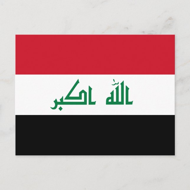 Postal Bandera nacional actual de Iraq (Anverso)