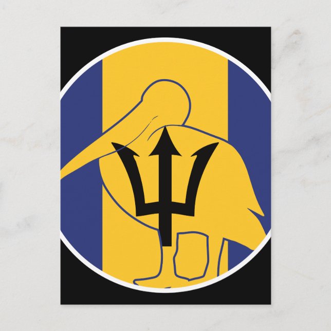 Postal Bandera nacional de Barbados (Anverso)