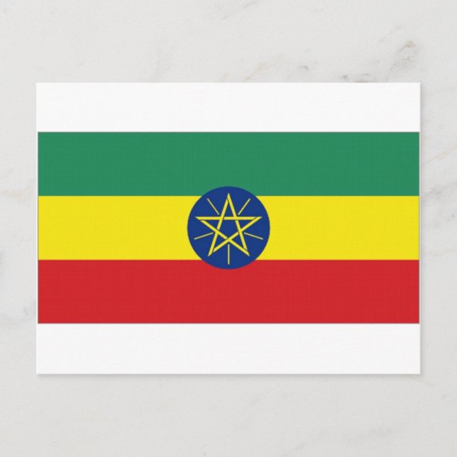 Postal Bandera nacional de Etiopía (Anverso)