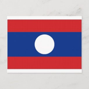Postal Bandera nacional de Laos