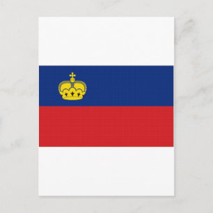 Postal Bandera nacional de Liechtenstein