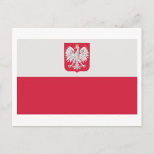 Postal Bandera nacional de Polonia