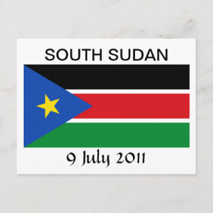 Postal Bandera nacional de Sudán del Sur