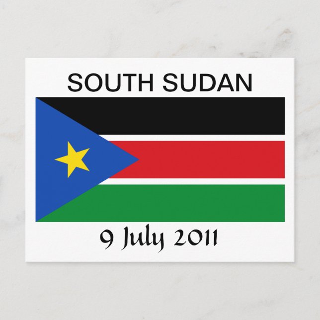 Postal Bandera nacional de Sudán del Sur (Anverso)