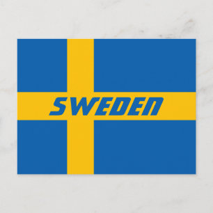 Postal Bandera nacional de Suecia