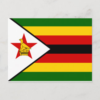 Postal Bandera nacional del mundo de Zimbabwe