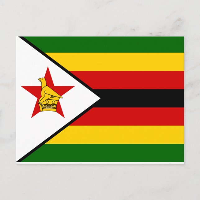 Postal Bandera nacional del mundo de Zimbabwe (Anverso)