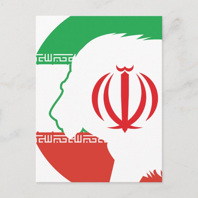 Postal Bandera nacional iraní de animales leones de Irán (Anverso)