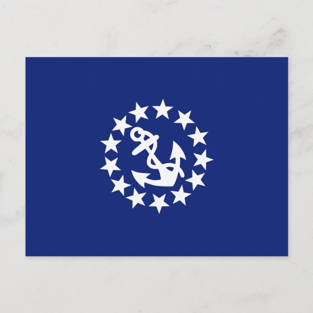 Postal Bandera náutica estadounidense Decoración azul de  (Anverso)