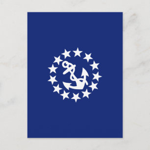 Postal Bandera náutica estadounidense Decoración azul de 