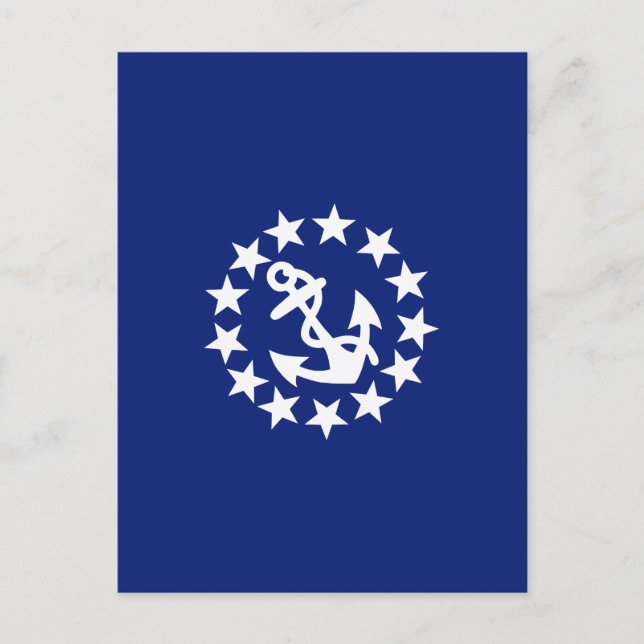 Postal Bandera náutica estadounidense Decoración azul de  (Anverso)