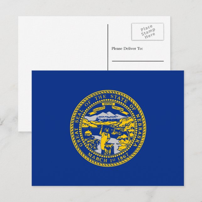 Postal Bandera nebraskana, Bandera de Nebraska (Anverso / Reverso)