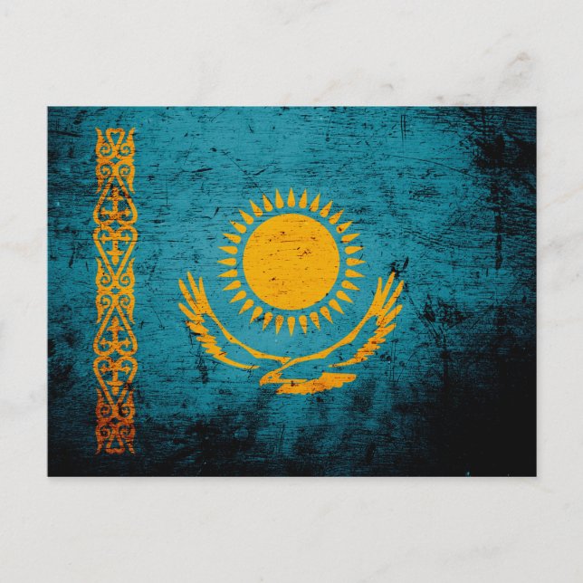Postal Bandera negra de Kazajistán (Anverso)