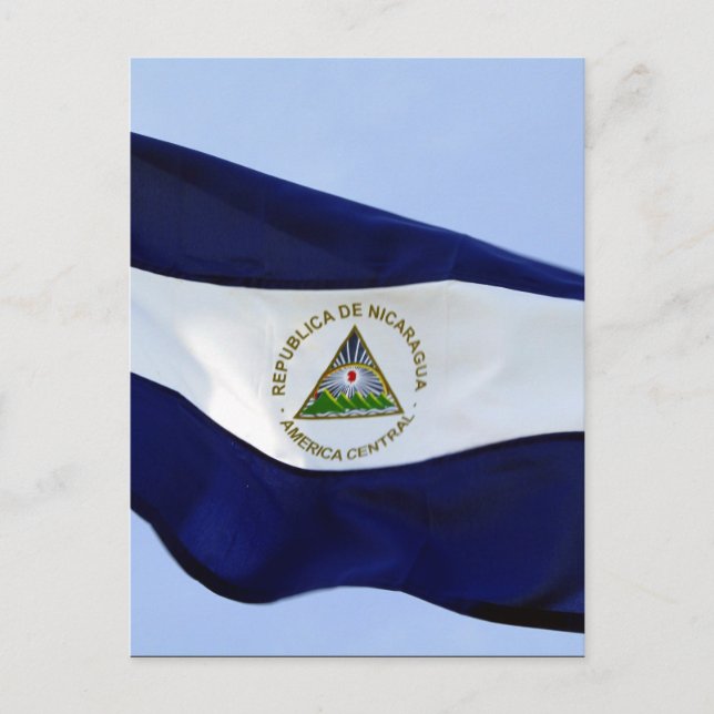 Postal bandera nicaragüense (Anverso)
