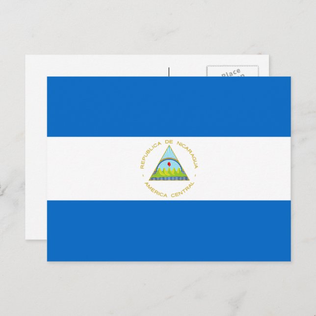 Postal Bandera nicaragüense, bandera de Nicaragua (Anverso / Reverso)