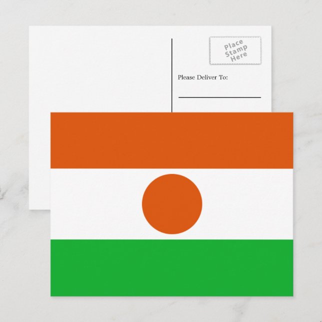 Postal Bandera nigeriana, bandera de Níger (Anverso / Reverso)